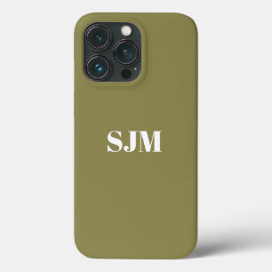 Minimalistischer Name des Monogramms khaki-weiß Case-Mate iPhone Hülle