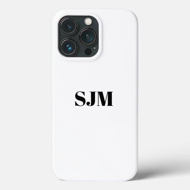 Minimalistischer Name des Monogramms schwarz/weiß Case-Mate iPhone Hülle (Rückseite)