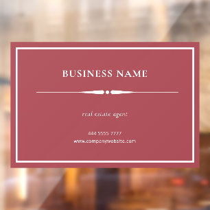 Minimalistischer Name für kleine Unternehmen weiß Fensteraufkleber