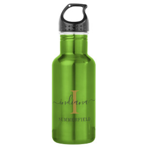 Minimalistischer Name für Monogramm Skript Moderne Edelstahlflasche