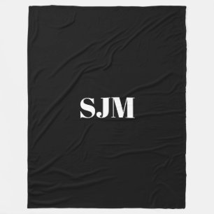 Minimalistischer Name für schwarze Monogramm Fleecedecke