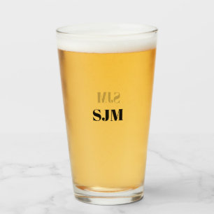 Minimalistischer Name für schwarze Monogramm Glas