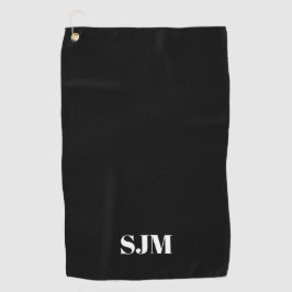 Minimalistischer Name für schwarze Monogramm Golfhandtuch