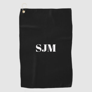 Minimalistischer Name für schwarze Monogramm Golfhandtuch