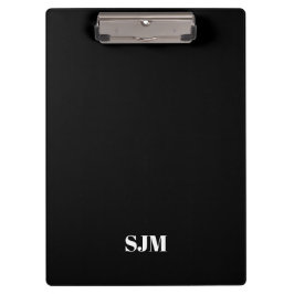 Minimalistischer Name für schwarze Monogramm Klemmbrett