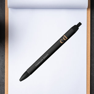 Minimalistischer Name für Schwarzes Gold Kugelschreiber
