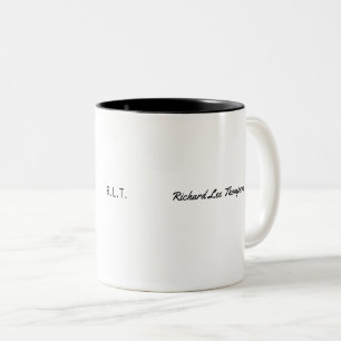 Minimalistischer Name & Initialen im modernen Stil Zweifarbige Tasse