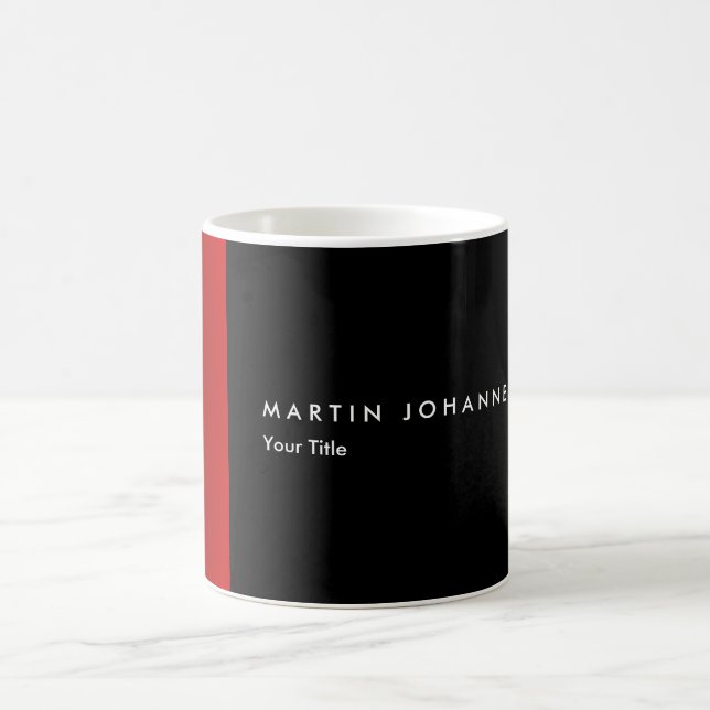 Minimalistischer Name Schwarz beruflich Kaffeetasse (Mittel)