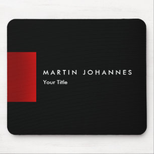 Minimalistischer Name Schwarz beruflich Mousepad