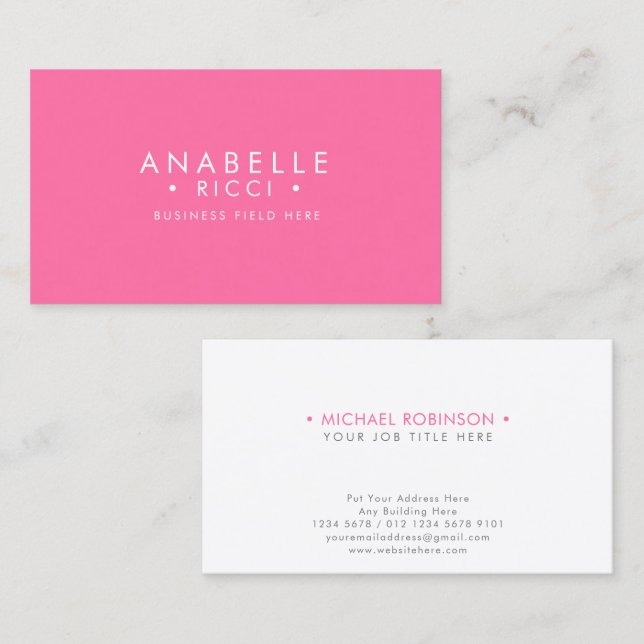 Minimalistischer Name | serieller Schriftart Sans  Visitenkarte (Vorne/Hinten)