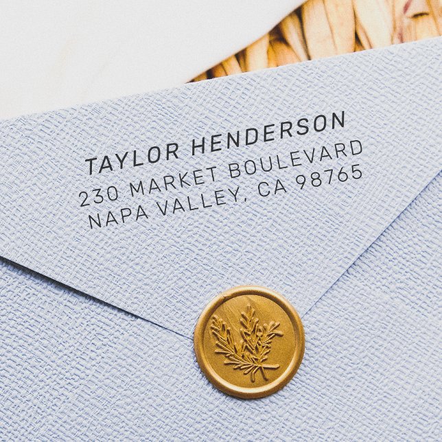 Minimalistischer Name und einfache Rücksendeadress Gummistempel (Von Creator hochgeladen)