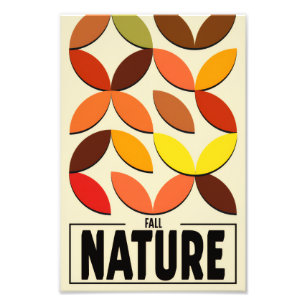 Minimalistischer Naturposter – Herbstliche botanis Fotodruck