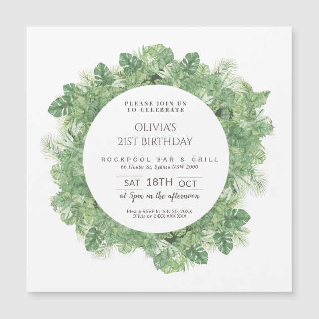 Minimalistischer Naturrahmen Magneteinladung (Vorderseite)