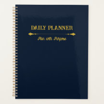Minimalistischer Navy Blau Gold Planer