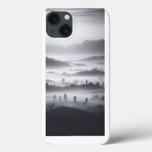 Minimalistischer nebliger Wald-Handyhülle Schwarz Case-Mate iPhone Hülle