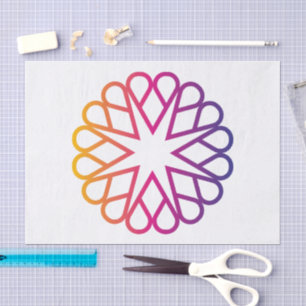 Minimalistischer Neonfarbverlauf Radialblume Seidenpapier