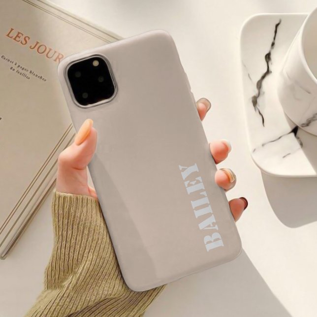 Minimalistischer neutraler Beige-Individuelle Name Case-Mate iPhone Hülle (Von Creator hochgeladen)