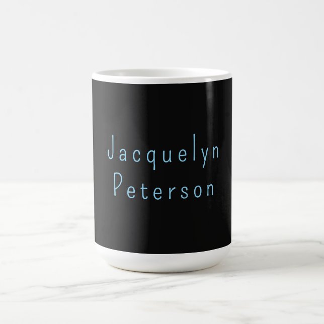 Minimalistischer neutraler schwarzer Elegant Moder Kaffeetasse (Mittel)