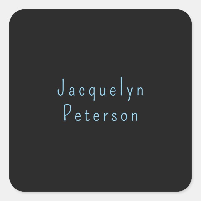 Minimalistischer neutraler schwarzer Elegant Moder Quadratischer Aufkleber (Vorderseite)