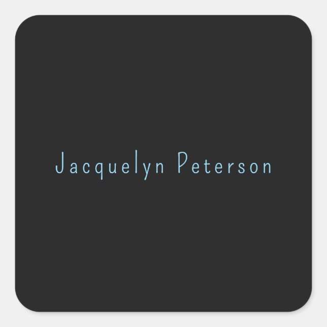 Minimalistischer neutraler schwarzer Elegant Moder Quadratischer Aufkleber (Vorderseite)