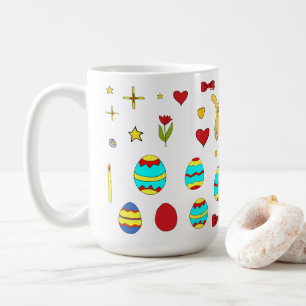 Minimalistischer Niedlicher Happy Oster Cartoon Kaffeetasse