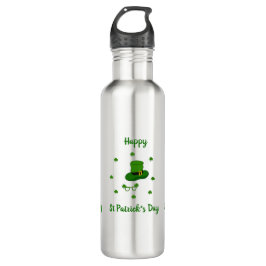 Minimalistischer Niedlicher Happy St Patrick's Day Edelstahlflasche