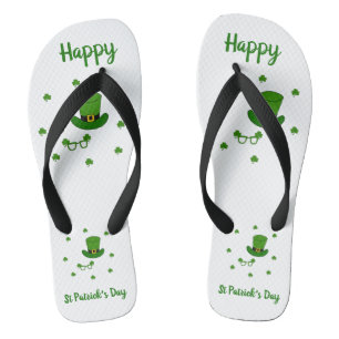 Minimalistischer Niedlicher Happy St Patrick's Day Flip Flops
