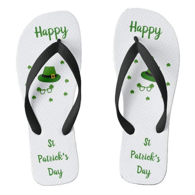Minimalistischer Niedlicher Happy St Patrick's Day Flip Flops (Fußbett)