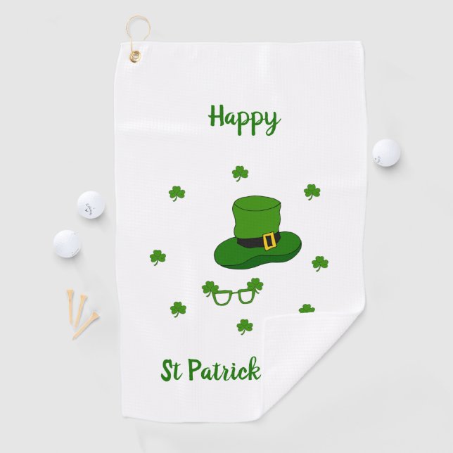Minimalistischer Niedlicher Happy St Patrick's Day Golfhandtuch (Insitu)