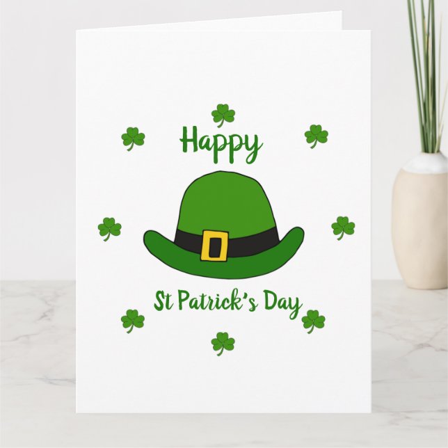 Minimalistischer Niedlicher Happy St Patrick's Day Karte (Vorderseite)