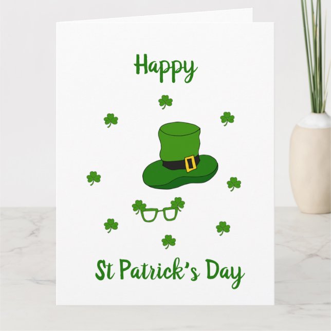 Minimalistischer Niedlicher Happy St Patrick's Day Karte (Vorderseite)