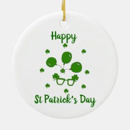 Minimalistischer Niedlicher Happy St Patrick's Day Keramik Ornament