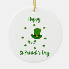 Minimalistischer Niedlicher Happy St Patrick's Day Keramik Ornament