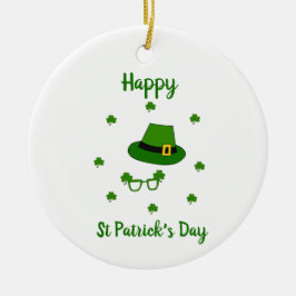 Minimalistischer Niedlicher Happy St Patrick's Day Keramik Ornament
