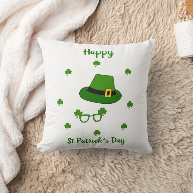 Minimalistischer Niedlicher Happy St Patrick's Day Kissen (Decke)
