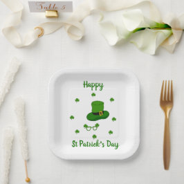Minimalistischer Niedlicher Happy St Patrick's Day Pappteller