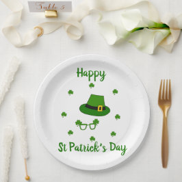Minimalistischer Niedlicher Happy St Patrick's Day Pappteller