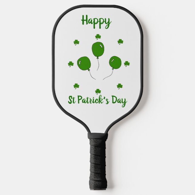 Minimalistischer Niedlicher Happy St Patrick's Day Pickleball Schläger (Vorderseite)