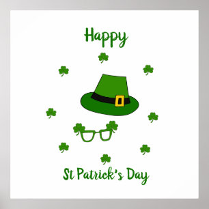 Minimalistischer Niedlicher Happy St Patrick's Day Poster