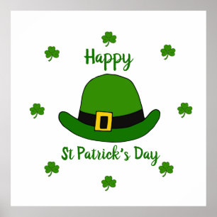 Minimalistischer Niedlicher Happy St Patrick's Day Poster
