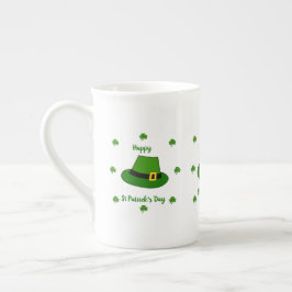 Minimalistischer Niedlicher Happy St Patrick's Day Prozellantasse