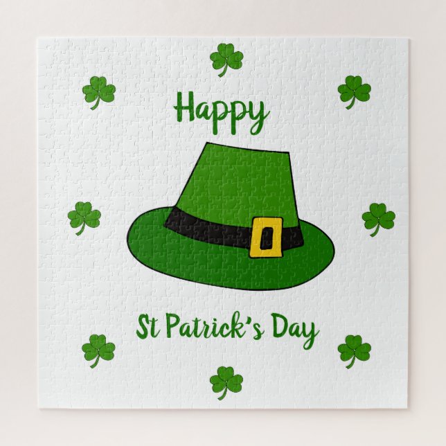 Minimalistischer Niedlicher Happy St Patrick's Day Puzzle (Vertikal)