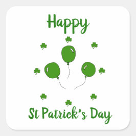 Minimalistischer Niedlicher Happy St Patrick's Day Quadratischer Aufkleber