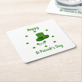 Minimalistischer Niedlicher Happy St Patrick's Day Rechteckiger Pappuntersetzer
