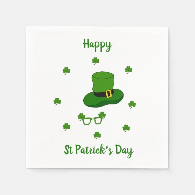 Minimalistischer Niedlicher Happy St Patrick's Day Serviette (Vorderseite)