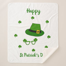 Minimalistischer Niedlicher Happy St Patrick's Day Sherpadecke