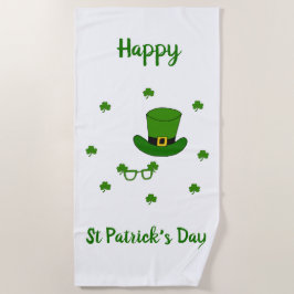 Minimalistischer Niedlicher Happy St Patrick's Day Strandtuch