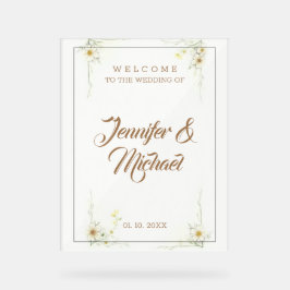 Minimalistischer Niedlicher Hochzeitsempfang Acrylschild