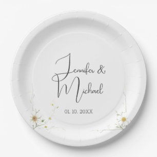 Minimalistischer Niedlicher Hochzeitsempfang Pappteller