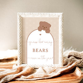 Minimalistischer Niedlicher Teddybär schätzt wie v Poster